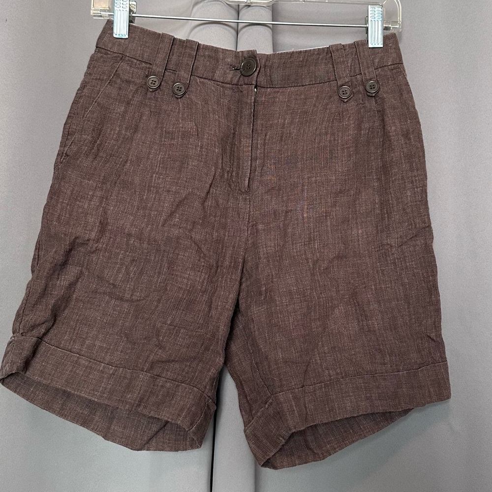 H&M Brown Linen Shorts Size 2